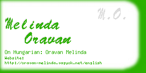 melinda oravan business card